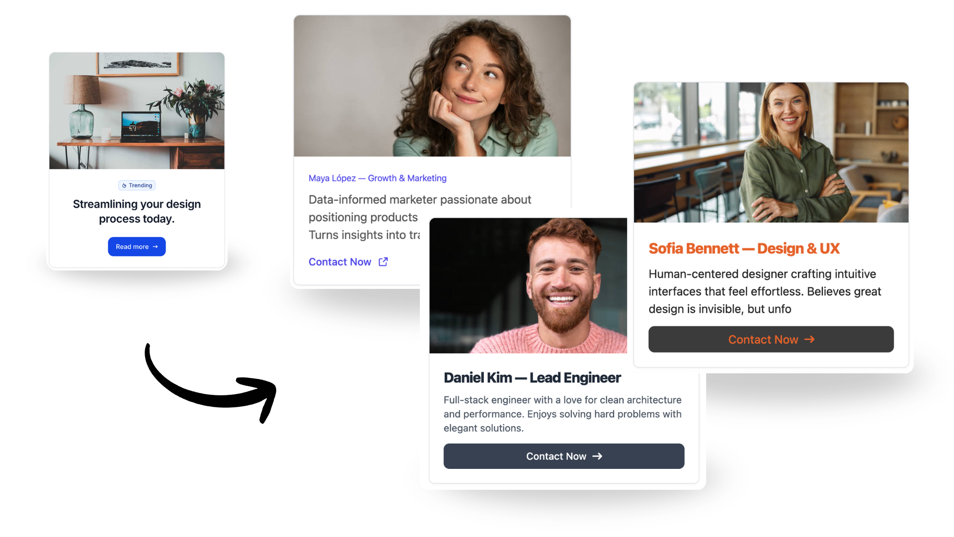 Example of components using a basic Tailwind card
